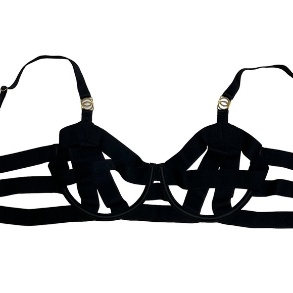 Victoria's Secret Black Bondage Inspired Bra 36C - Picture 5 of 6